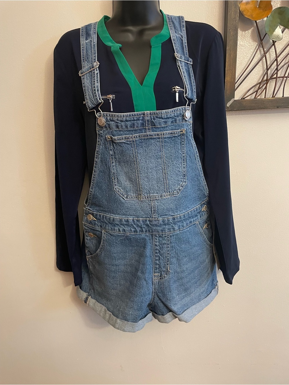 No Boundaries Denim Short Overalls Shortalls Women.   Size XS